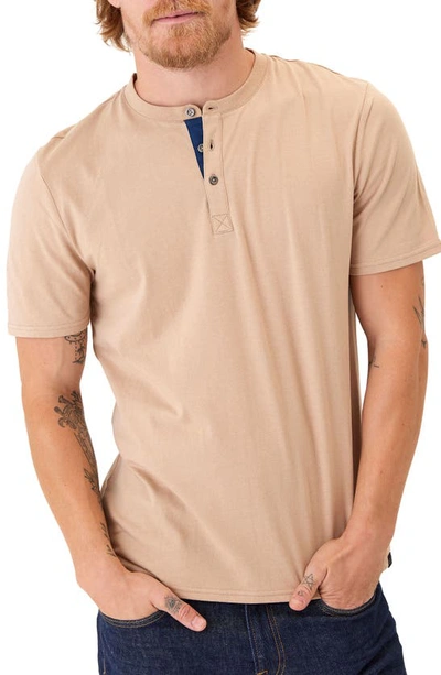 Shop Threads 4 Thought Chester Classic Short Sleeve Henley In Chai