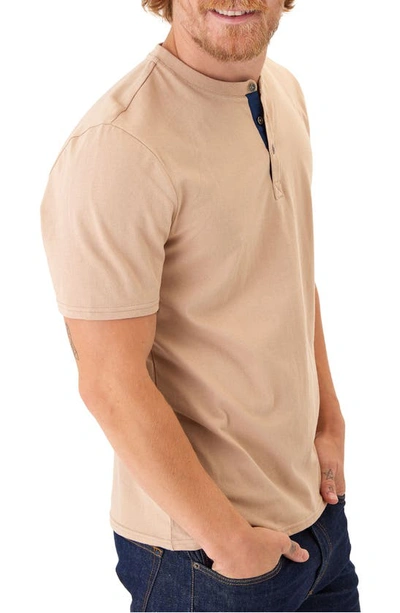 Shop Threads 4 Thought Chester Classic Short Sleeve Henley In Chai