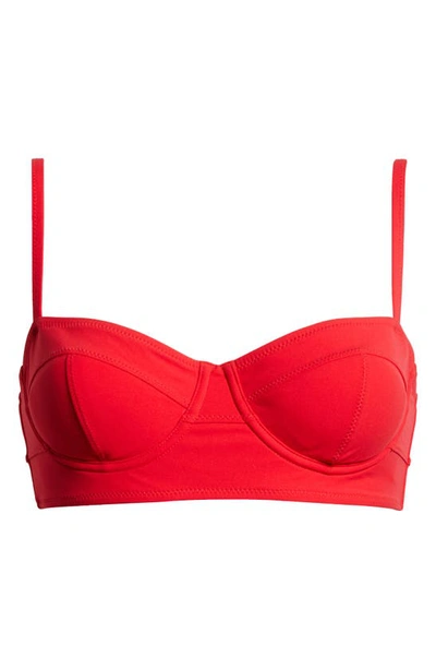 Shop Ulla Johnson Zahara Underwire Bikini Top In Scarlet