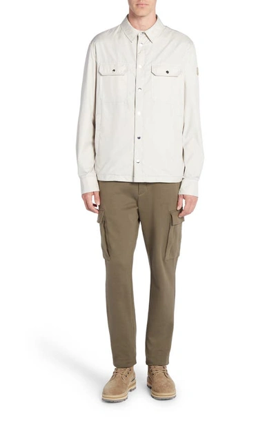 Shop Moncler Cotton Blend Jersey Cargo Pants In Canteen