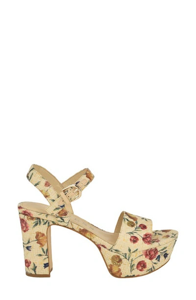 Shop Guess Haldemiy Ankle Strap Platform Sandal In Medium Natural