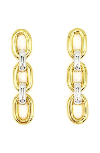 Shop Petit Moments San Leo Two-tone Link Drop Earrings In Mixed