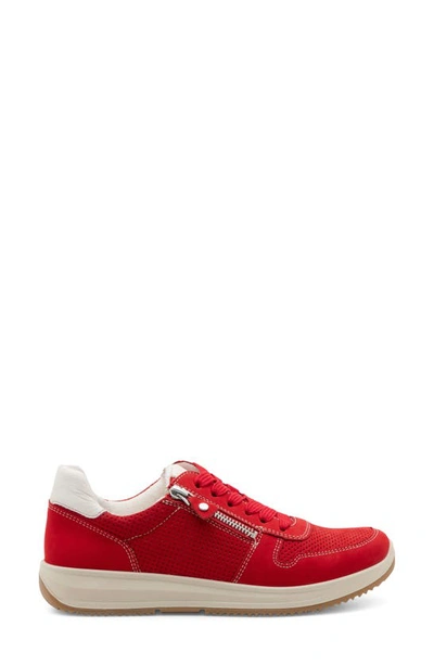 Ara Opal Zip Sneaker In Red