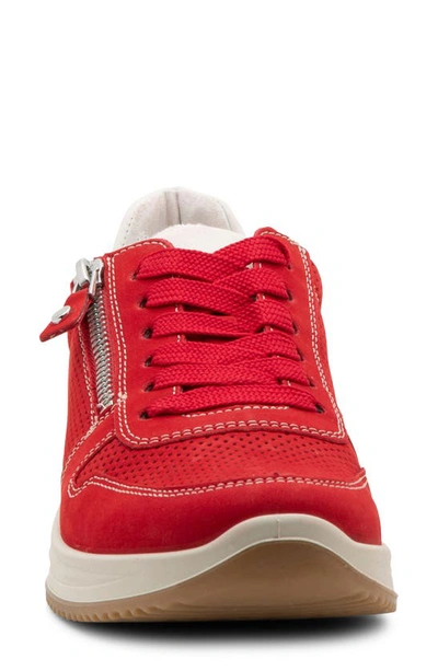 Ara Opal Zip Sneaker In Red