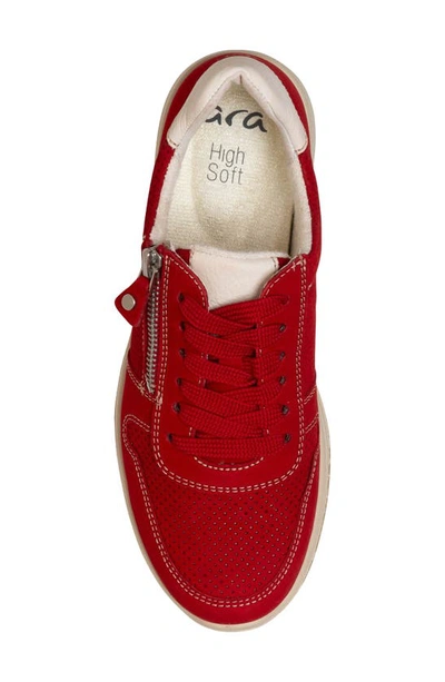 Ara Opal Zip Sneaker In Red