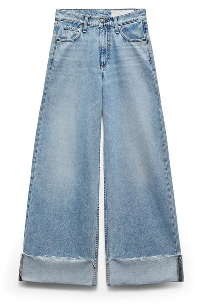 Shop Rag & Bone Sofie Cuffed High Waist Wide Leg Jeans In Mari