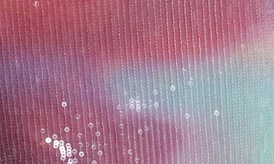 Avec Les Filles Tie Dye Sequin Cutout Cocktail Midi Dress In Miami Sunset