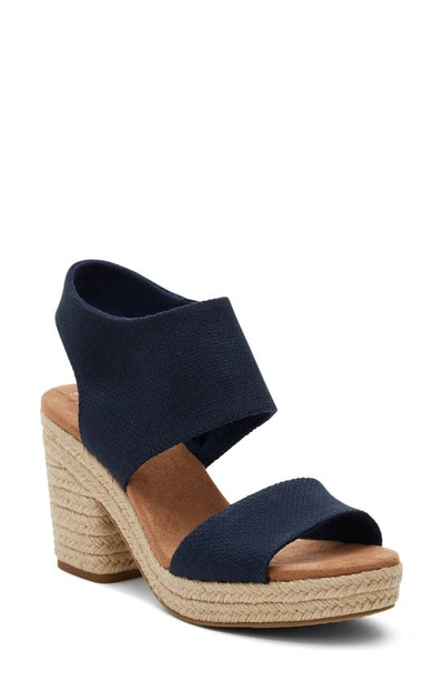 Shop Toms Majorca Platform Sandal In Navy