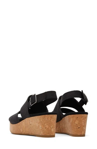 Shop Toms Claudine Platform Wedge Sandal In Black