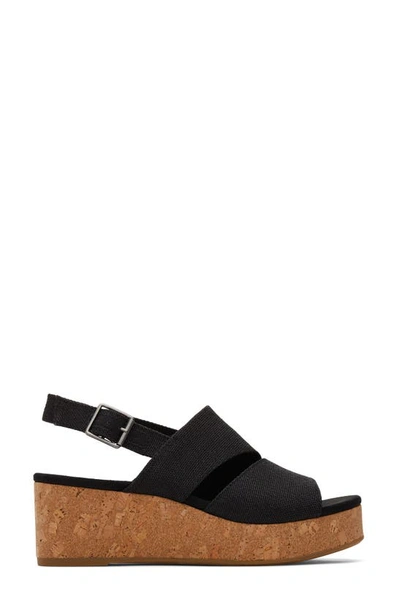 Shop Toms Claudine Platform Wedge Sandal In Black