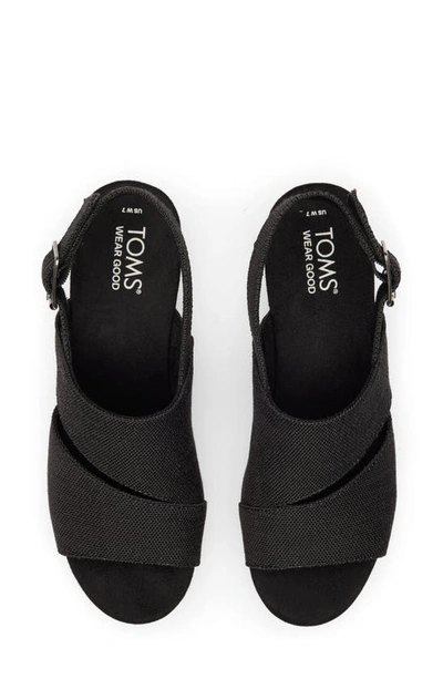 Shop Toms Claudine Platform Wedge Sandal In Black