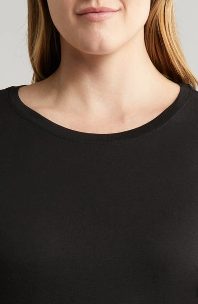 Shop Eileen Fisher Organic Cotton T-shirt In Black