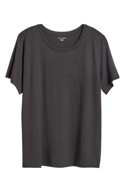 Shop Eileen Fisher Organic Cotton T-shirt In Black