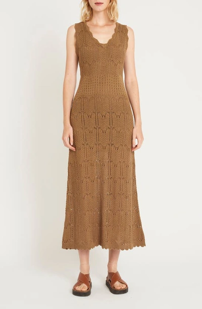 Shop Luxely Wilder Sleeveless Midi Sweater Dress In Olive