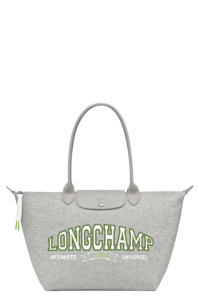 Shop Longchamp Large Le Pliage University Shoulder Tote In Grey