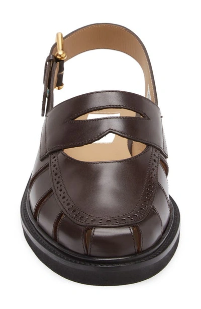 Shop Thom Browne Penny Loafer Slingback Sandal In Brown