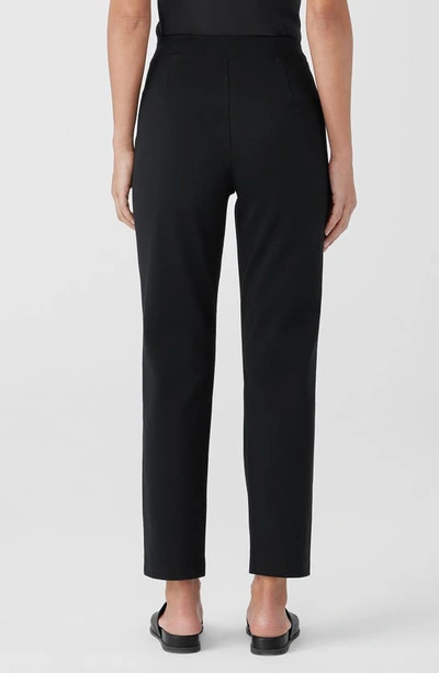 Eileen Fisher Organic Cotton Tapered Ankle Pants In Black