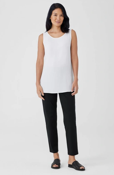 Eileen Fisher Organic Cotton Tapered Ankle Pants In Black