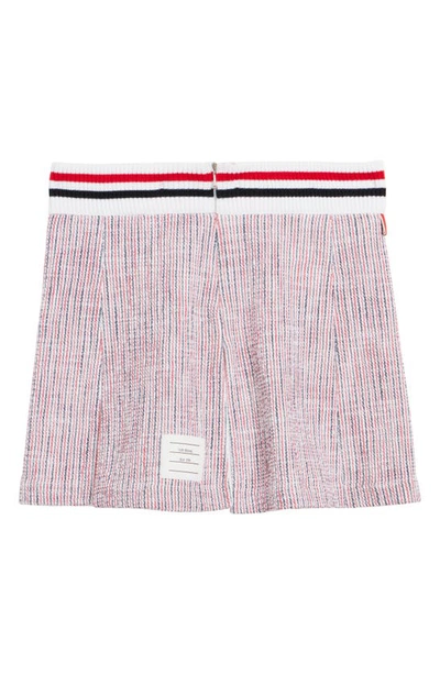 Shop Thom Browne Box Pleat Tweed Miniskirt In Red/ Blue/ White