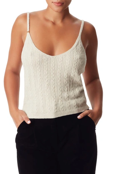 Shop Sam Edelman Emilia Cable Stitch Sweater Camisole In Oatmeal