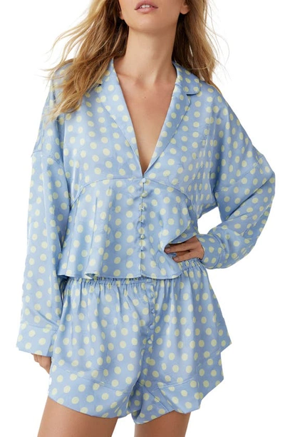 Shop Free People Beauty Sleep Short Pajamas In Cashmere Blue Combo