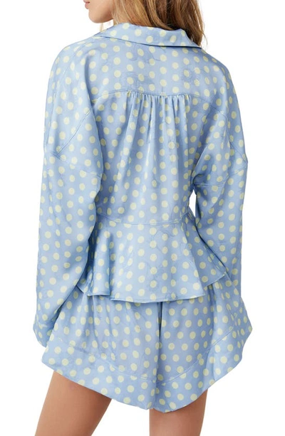 Free People Beauty Sleep Short Pajamas In Cashmere Blue Combo