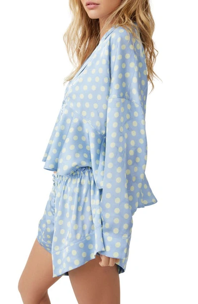 Free People Beauty Sleep Short Pajamas In Cashmere Blue Combo