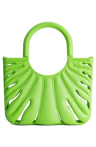 Shop Jw Pei Faye Leaf Beach Top Handle Bag In Neon Green