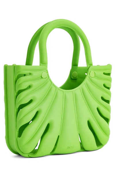 Shop Jw Pei Faye Leaf Beach Top Handle Bag In Neon Green