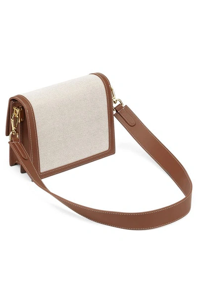 Jw Pei Mini Flap Crossbody Bag In Beige Canvas