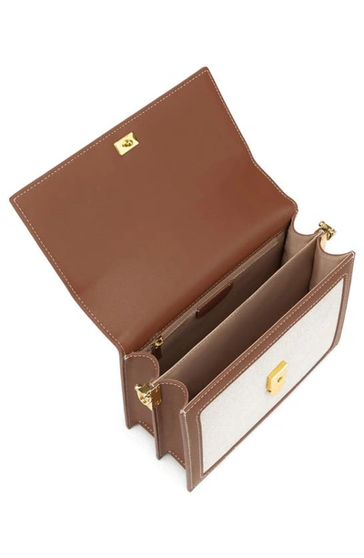 Jw Pei Mini Flap Crossbody Bag In Beige Canvas