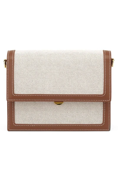 Shop Jw Pei Mini Flap Crossbody Bag In Beige Canvas