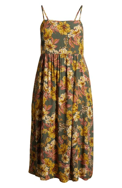 Shop Treasure & Bond Floral Print Sleeveless Maxi Dress In Olive Kalamata Amelia Floral