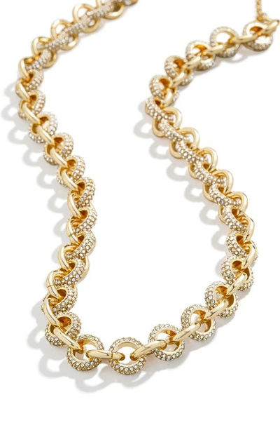 Shop Baublebar Pavé Chain Link Necklace In Gold/ Clear