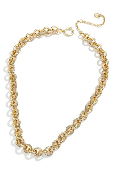 Shop Baublebar Pavé Chain Link Necklace In Gold/ Clear