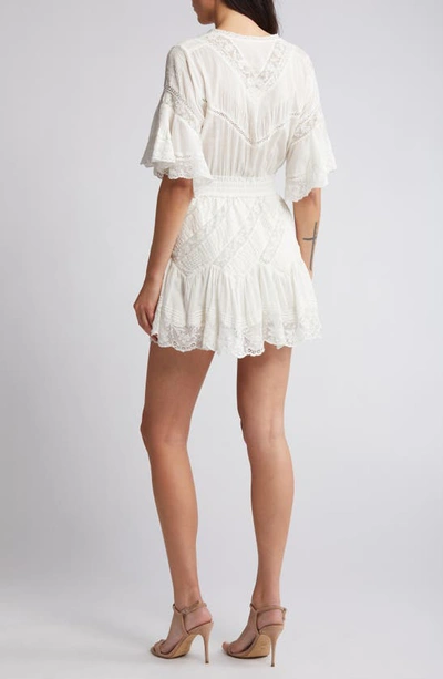 Shop Loveshackfancy Calamina Lace Minidress In Bright White