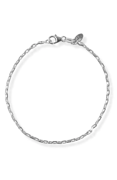 Shop Argento Vivo Sterling Silver Paper Clip Chain Bracelet In Silver