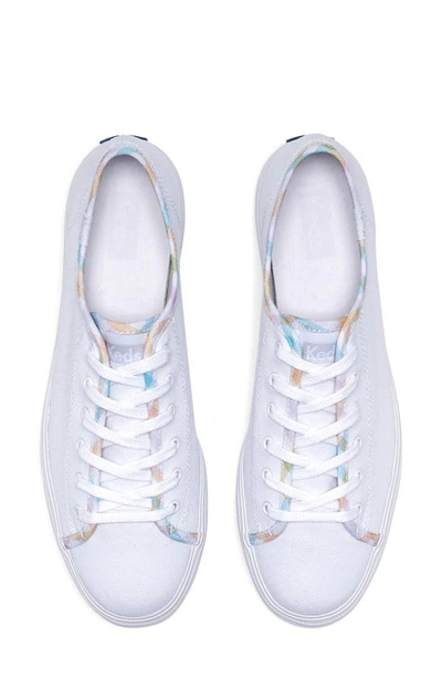 Shop Keds Triple Kick Platform Sneaker In White/ Multi Canvas