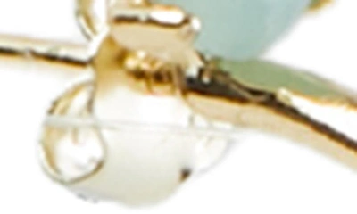 Shop Argento Vivo Sterling Silver Semiprecious Stone Hoop Earrings In Gold