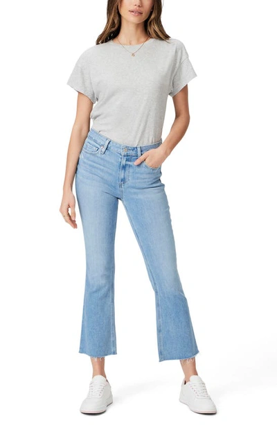 Shop Paige Colette Raw Hem Crop Flare Jeans In Helena