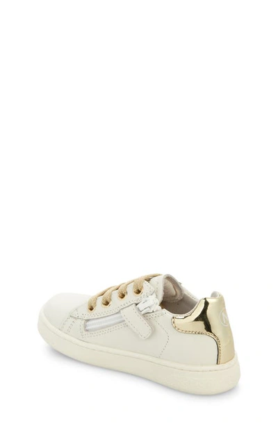 Shop Naturino Hasselt Zip Sneaker In White-platinum