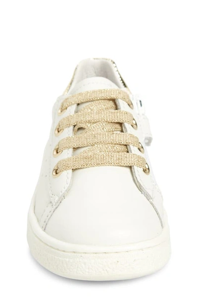 Shop Naturino Hasselt Zip Sneaker In White-platinum