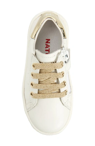 Shop Naturino Hasselt Zip Sneaker In White-platinum