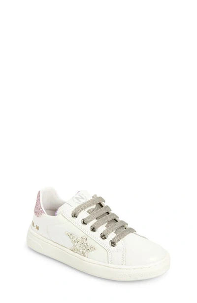 Shop Naturino Pinn Zip Sneaker In White-iridescent-lilac