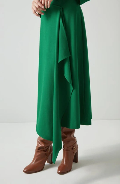 Shop Lk Bennett Lena Asymmetric Waterfall Dress In Green