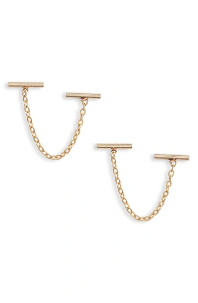 Shop Set & Stones Dallas Double Stud Earrings In Gold