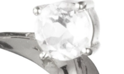 Sterling King Crystal Ribbon Drop Earrings In Sterling Silver