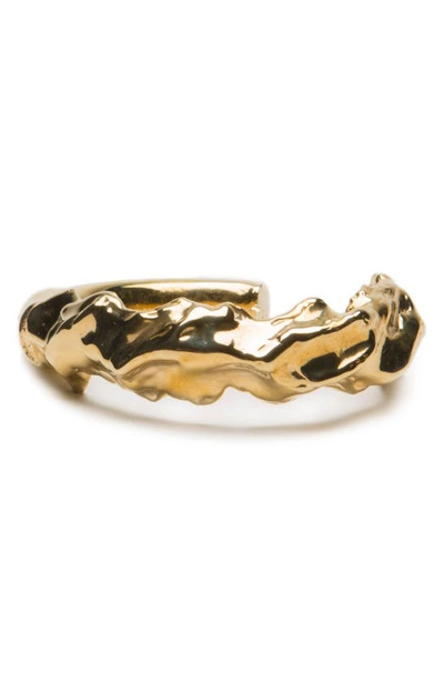 Shop Sterling King Molten Cuff Bracelet In Gold