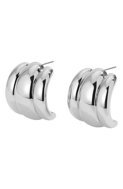 Shop Lili Claspe Elsa Shield Half Hoop Earrings In Silver