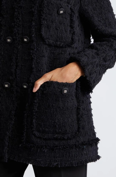 Dolce & Gabbana Single Breasted Rush Stitch Jacket In N0000nero